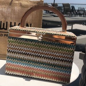 Zara Vanity Missoni Print Top Handle Bag